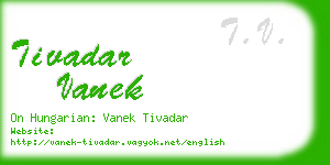 tivadar vanek business card